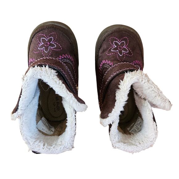 Stride Rite Surprize Arliss Girl's Faux Fur Lined Shoes Brown Pink Baby Size 3 - Picture 5 of 9